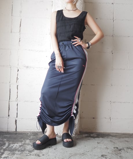 Remake PUMA Drawstring Track Skirt NV LGR PI