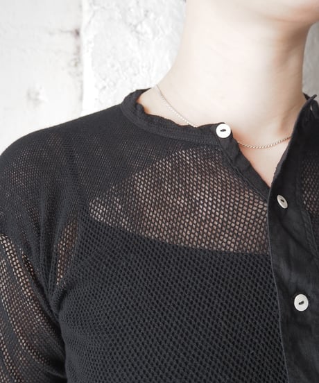 1960's Overdyed Mesh Henley Neck Tee BK
