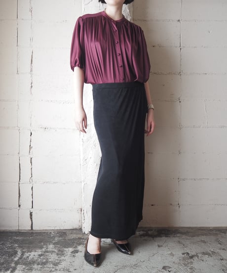 Pencil Easy Wrap Long Skirt BK