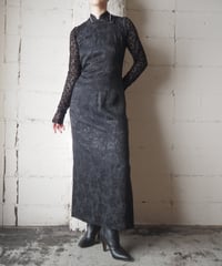 Sleeveless Jacquard China Dress BK