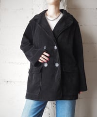 MAX STUDIO Corduroy Double Breasted Jacket BK