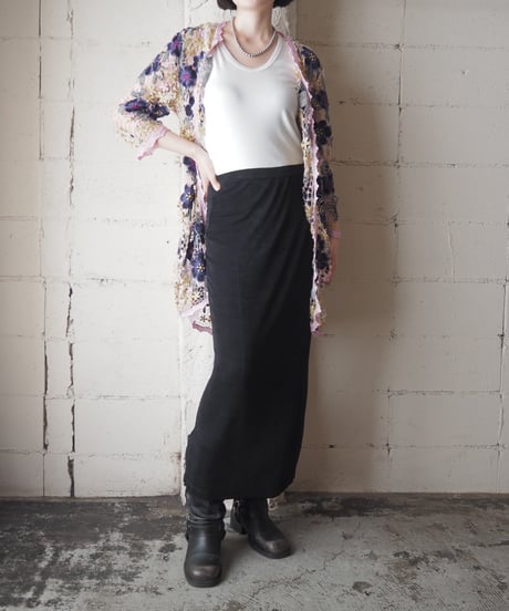 Flower Lace Collarless Jacket PUR YE PI
