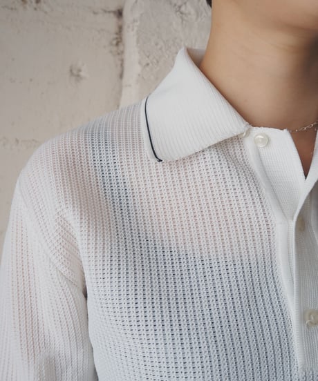 1970's S/S Polo Knit WH