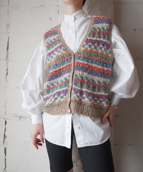 L.L.Bean Multicolor Knit Vest BRPURIV