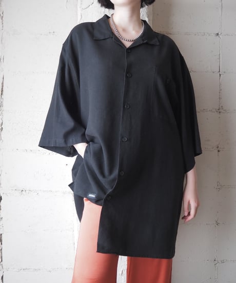 5X Linen Mix Big Shirt BK