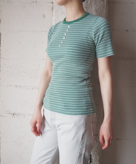 1960-70's Colleen Stripe Button Knit GNWH