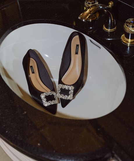 SATIN BIJOU PUMPS