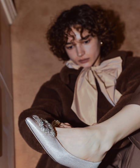 SATIN BIJOU PUMPS