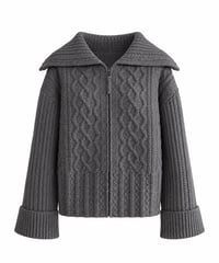 ZIP COLLAR KNIT