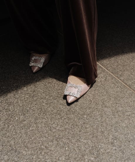 SATIN BIJOU PUMPS