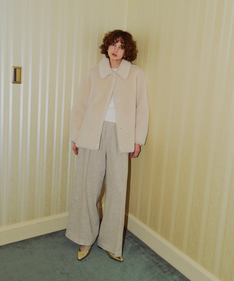 OHGA オーガ　　 ムートンコート　ボア　 ホワイト　Sサイズ MOUTON COAT | OHGA