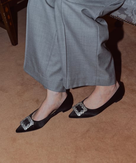 SATIN BIJOU PUMPS