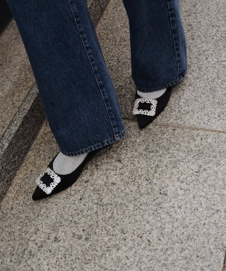 SATIN BIJOU PUMPS