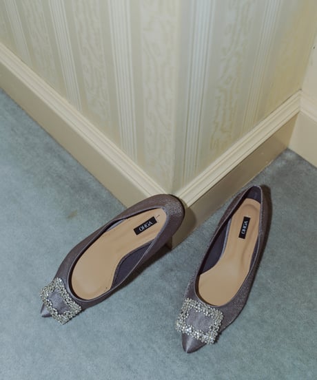 SATIN BIJOU PUMPS