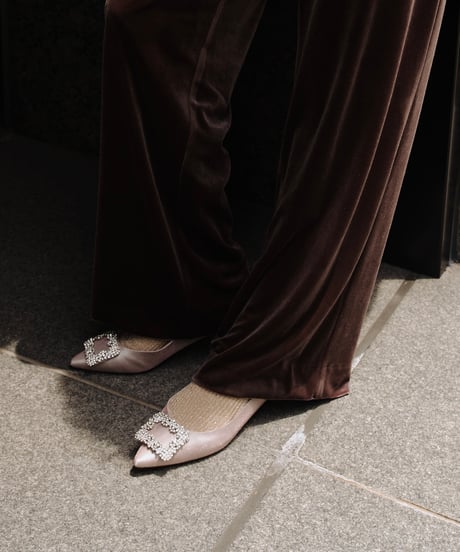 SATIN BIJOU PUMPS
