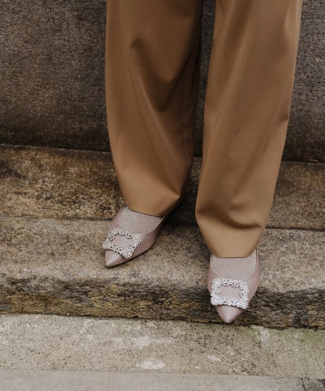SATIN BIJOU PUMPS