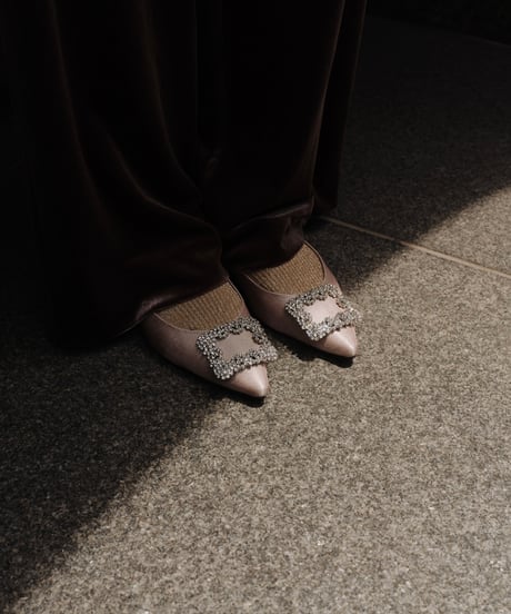 SATIN BIJOU PUMPS