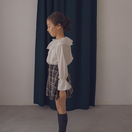 Classical button skirt / Midnight tartan