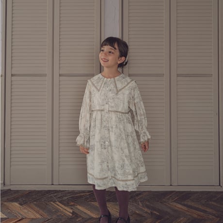 Luddy dress / toile de jouy - ivory