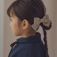 Hair ribbon pin-pearl / Antique beige