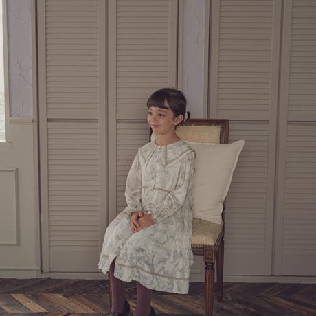 Luddy dress / toile de jouy - ivory