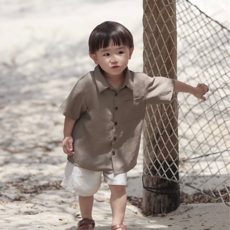 kids Summer shirt / Sand brown