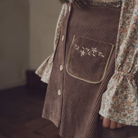 Classical button skirt / Rose fig