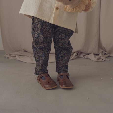 Tapered pants / Merry flower-black