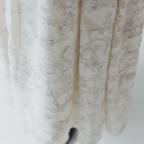 ladies Tuck dress / Toile de jouy - ivory