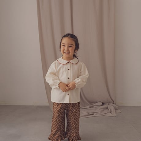 Frill sabrina pants / Chestnut paisley