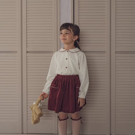 Piping gather skirt / Classical red