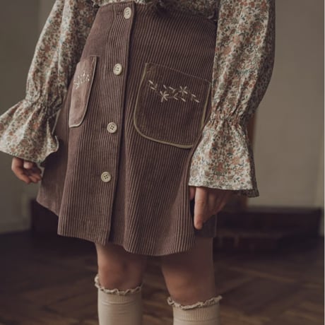 Classical button skirt / Rose fig