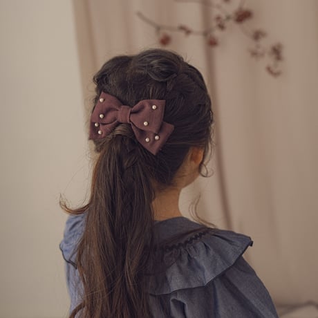 Hair ribbon pin-pearl / Fig