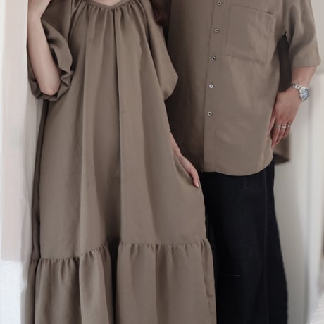 Mens Summer shirt / Sand brown