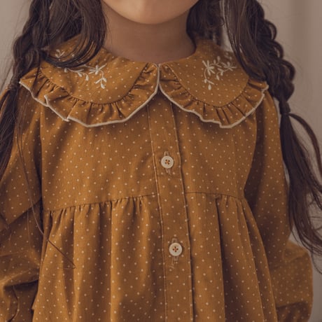 Marie dress / Mustard dot