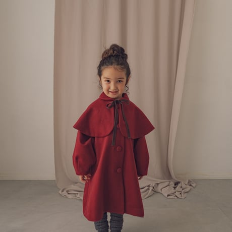 Doll cape coat / Bordeaux