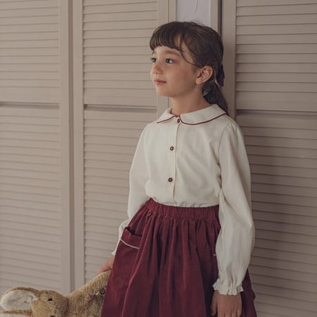 Piping gather skirt / Classical red