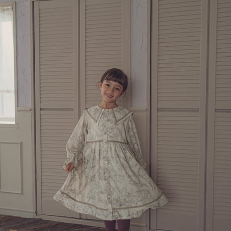 Luddy dress / toile de jouy - ivory
