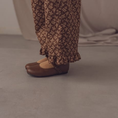 Frill sabrina pants / Chestnut paisley