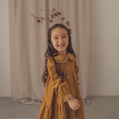 Marie dress / Mustard dot