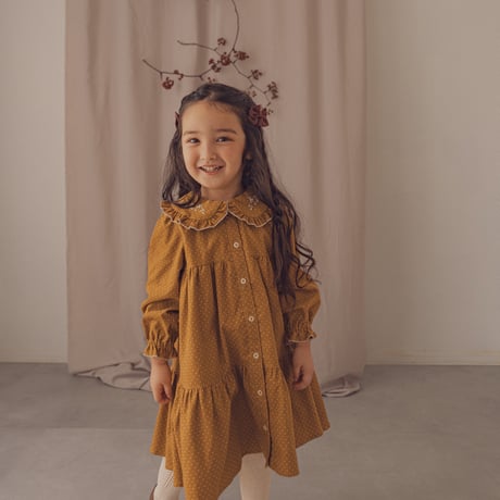 Marie dress / Mustard dot