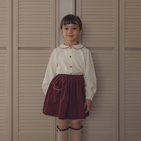Piping gather skirt / Classical red