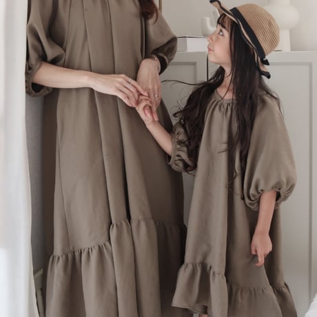 kids Summer dress / Sand brown