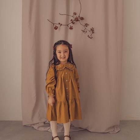 Marie dress / Mustard dot