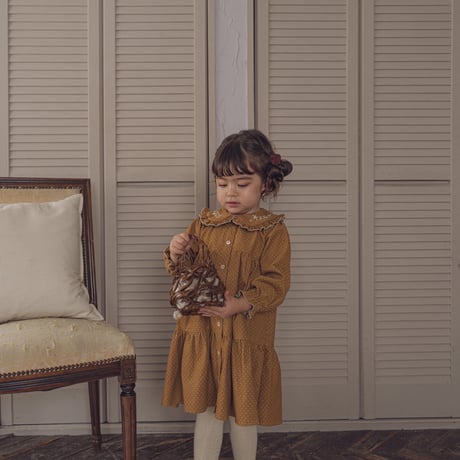 Marie dress / Mustard dot