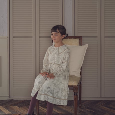 Luddy dress / toile de jouy - ivory