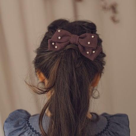Hair ribbon pin-pearl / Fig