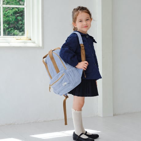 Quilting frill short coat / navy