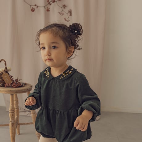 Charlie rompers / Forest green