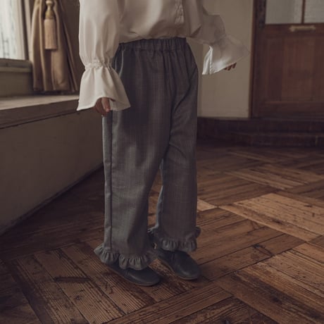 Frill sabrina pants / London grey stripe